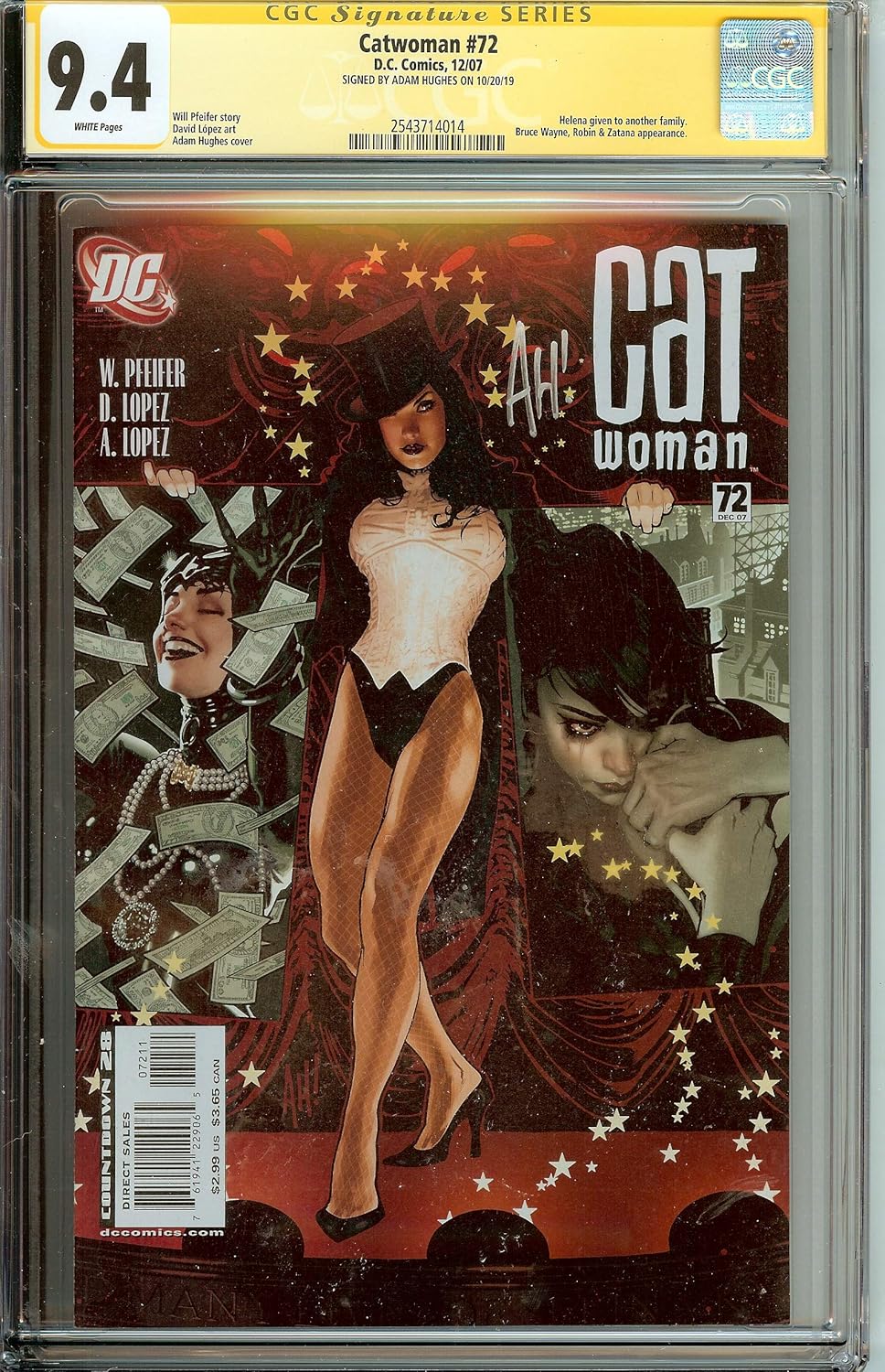 Catwoman #72 CGC 9.4 Signed by Adam Hughes