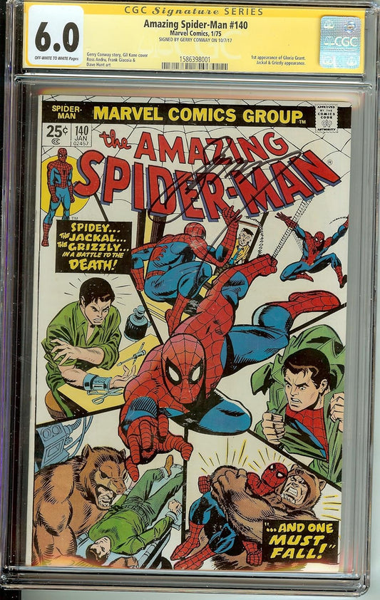 Amazing Spider-Man #140 CGC 6.0 Signed Gerry Conway