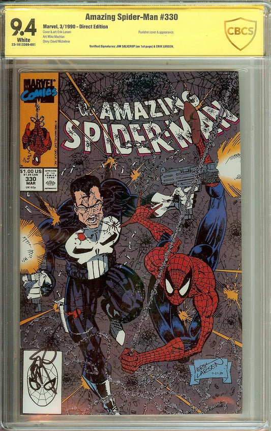 Amazing Spider-Man #330 Signed Erik Larsen CBCS 9.4