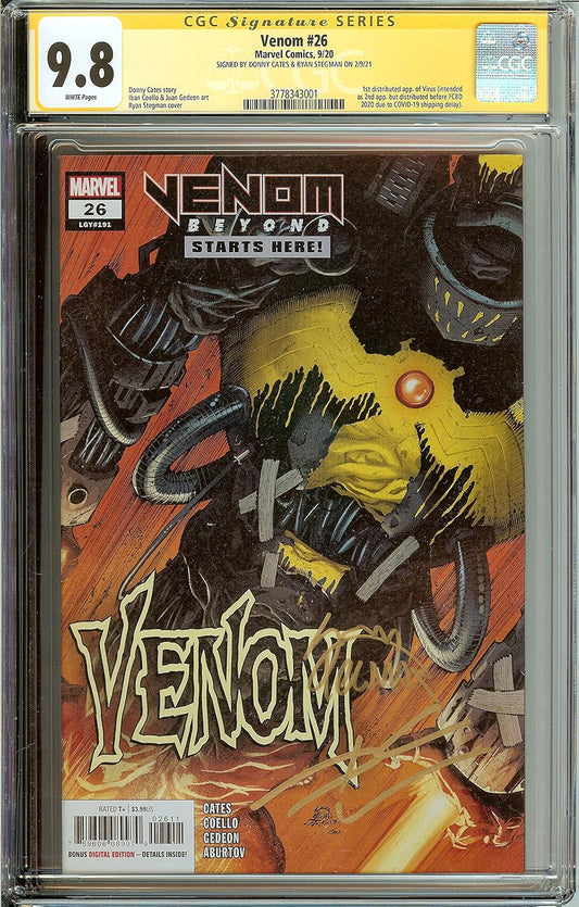 Venom #26 CGC 9.8 Signed Cates & Stegman