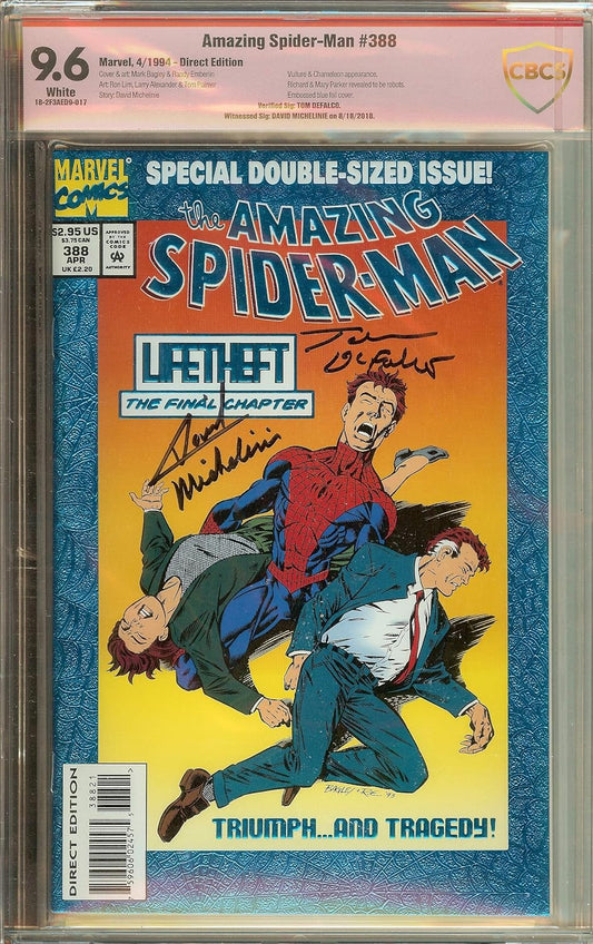 Amazing Spider-Man #388 Signed 2x David Micheline Tom Delfalco CBCS 9.6