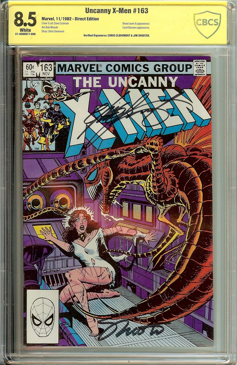Uncanny X-Men #163 CBCS 8.5 signed Chris Claremont