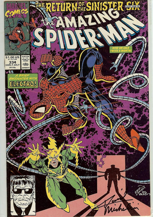 *SIGNED* Amazing Spider-Man #334 David Michelinie NM