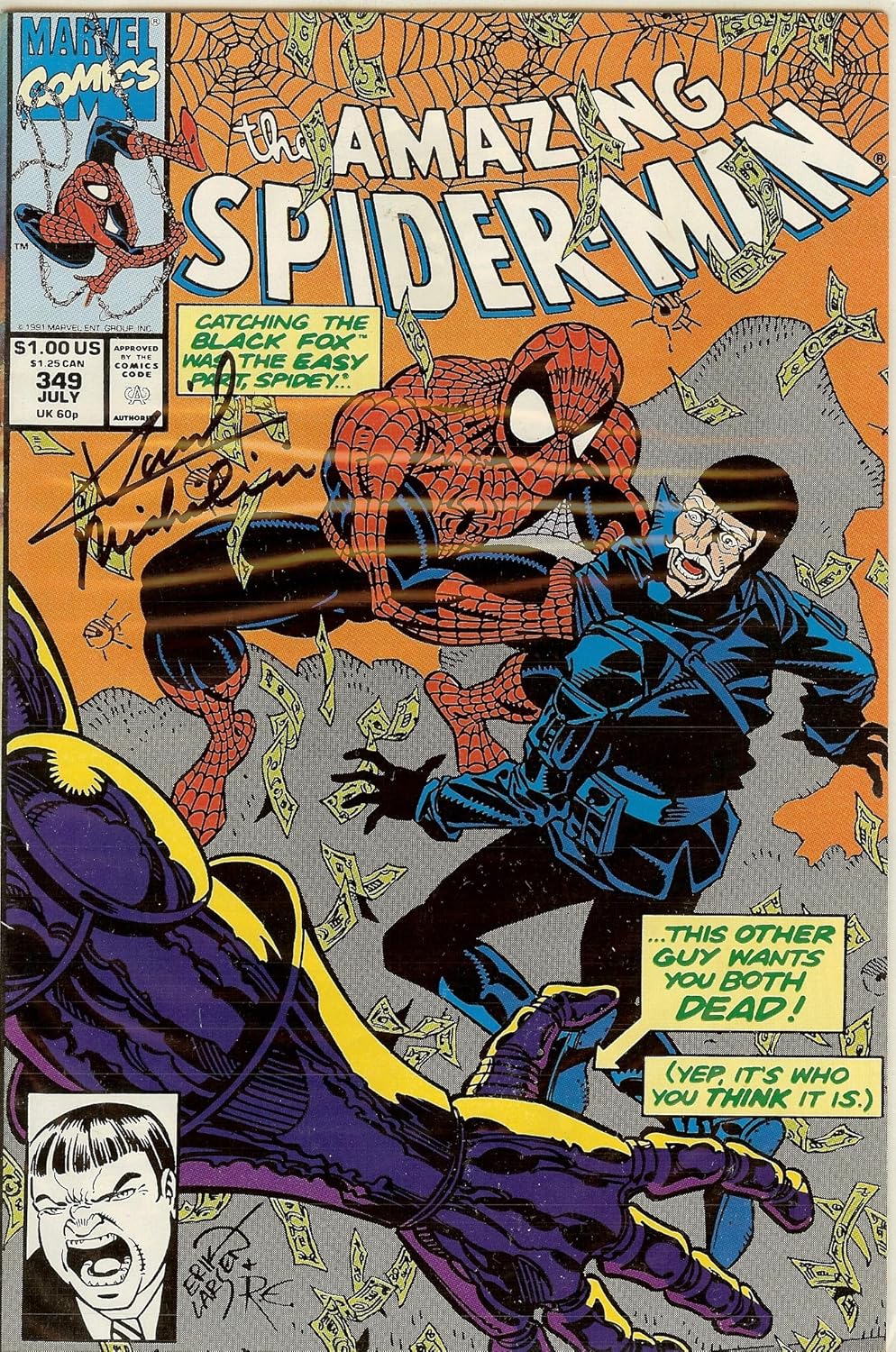 *SIGNED* Amazing Spider-Man #349 Michelinie NM