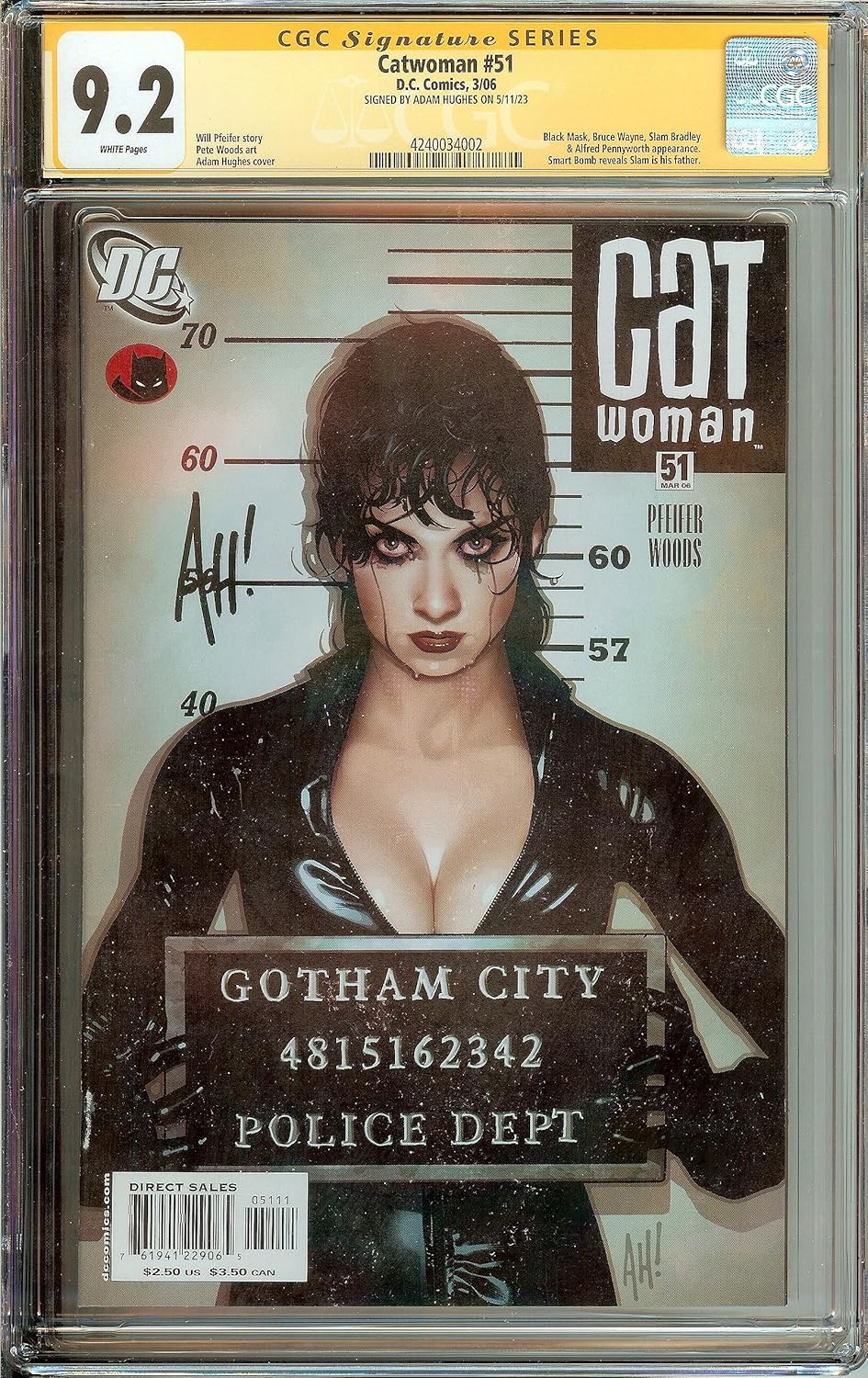Catwoman #51 Signed Adam Hughes CGC 9.2