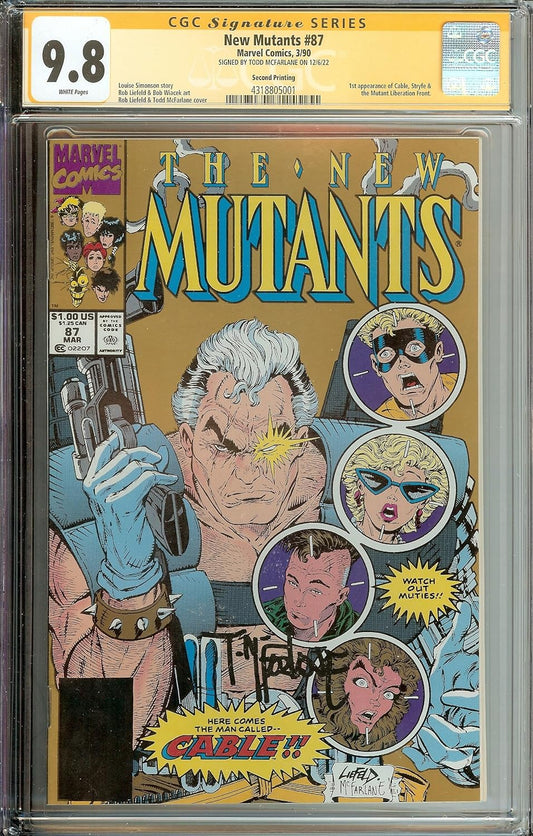 💥 New Mutants #87 2nd Print 💥 CGC 9.8 Signed Todd McFarlane