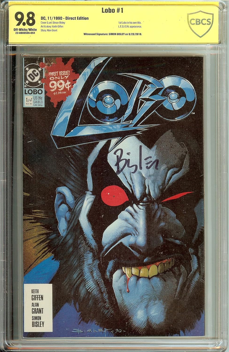 Lobo #1 1991 CBCS 9.8 Signed Simon Bisley