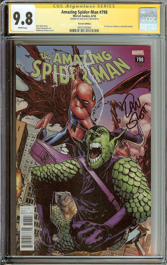 Autographed Amazing Spider-Man #798 CGC 9.8 Signed Dan Slott Humberto Ramos Cover
