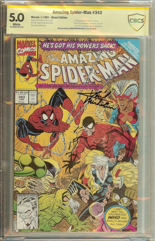 Amazing Spider-Man #343CBCS (not CGC) 5.0 David Michelinie