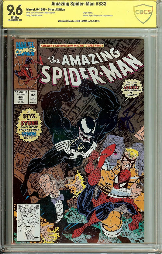 Amazing Spider-Man #333 1st Venom on Cover Signed Erik Larsen CGC 9.6
