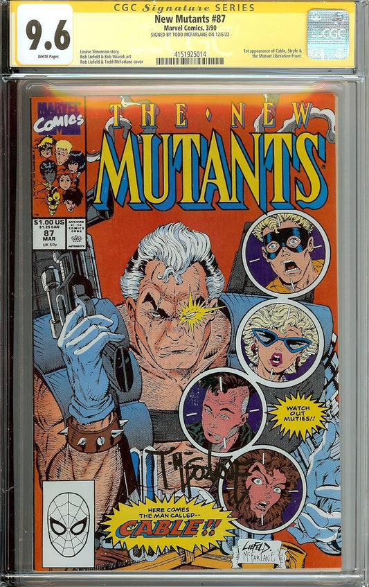💥 New Mutants #87 💥 CGC 9.6 Signed Todd McFarlane