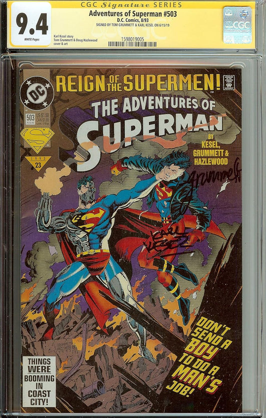 *SIGNED* The Adventures of Superman #503 Kesel Grummett CGC 9.4