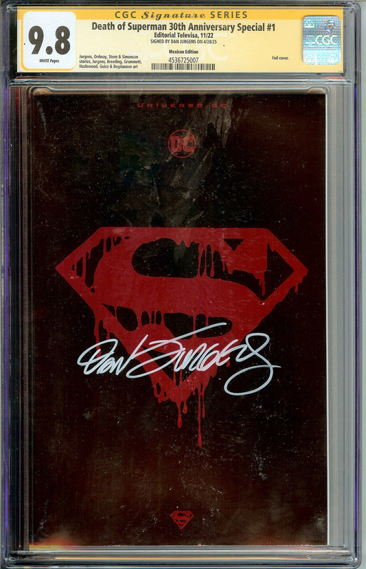 Superman #75 Mexican 30th Anniversary Editon CGC 9.8 Signed Dan Jurgens